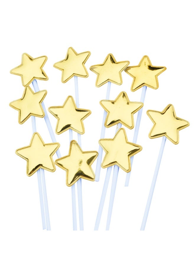 50 قطعة من زينة الكيك على شكل نجوم ذهبية لتزيين الكب كيك لحفلات أعياد الميلاد وحفلات الكشف عن جنس المولود وحفلات الخطوبة وحفلات الزفاف وحفلات العرائس - Image 3